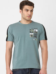 Men's Cut & Sew Round Neck Tshirt
