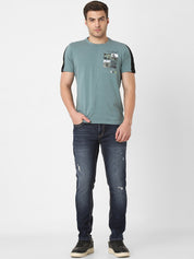 Men's Cut & Sew Round Neck Tshirt