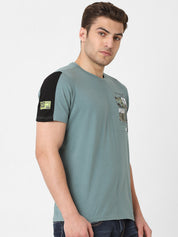 Men's Cut & Sew Round Neck Tshirt