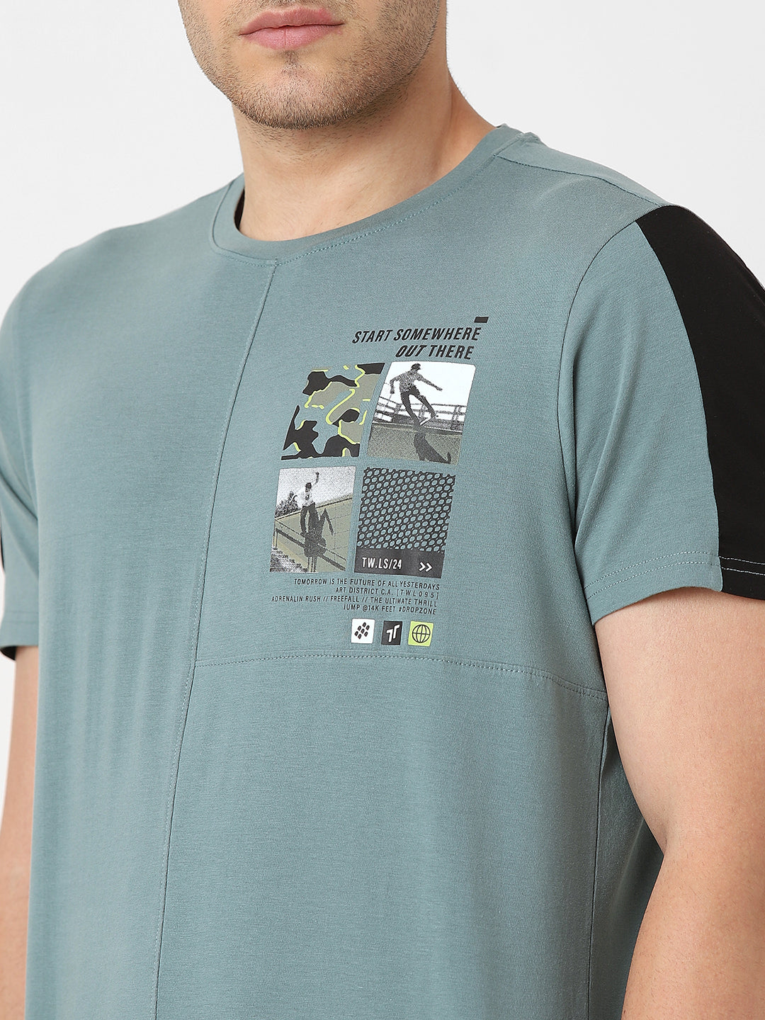Men's Cut & Sew Round Neck Tshirt