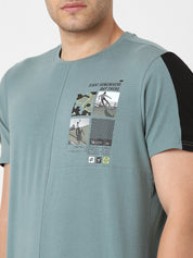 Men's Cut & Sew Round Neck Tshirt