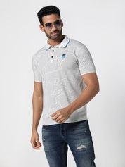 Off-White & Grey Dotted Print T-Shirt