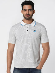 Off-White & Grey Dotted Print T-Shirt