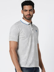 Off-White & Grey Dotted Print T-Shirt