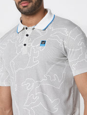 Off-White & Grey Dotted Print T-Shirt