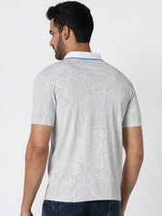 Off-White & Grey Dotted Print T-Shirt