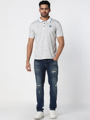 Off-White & Grey Dotted Print T-Shirt