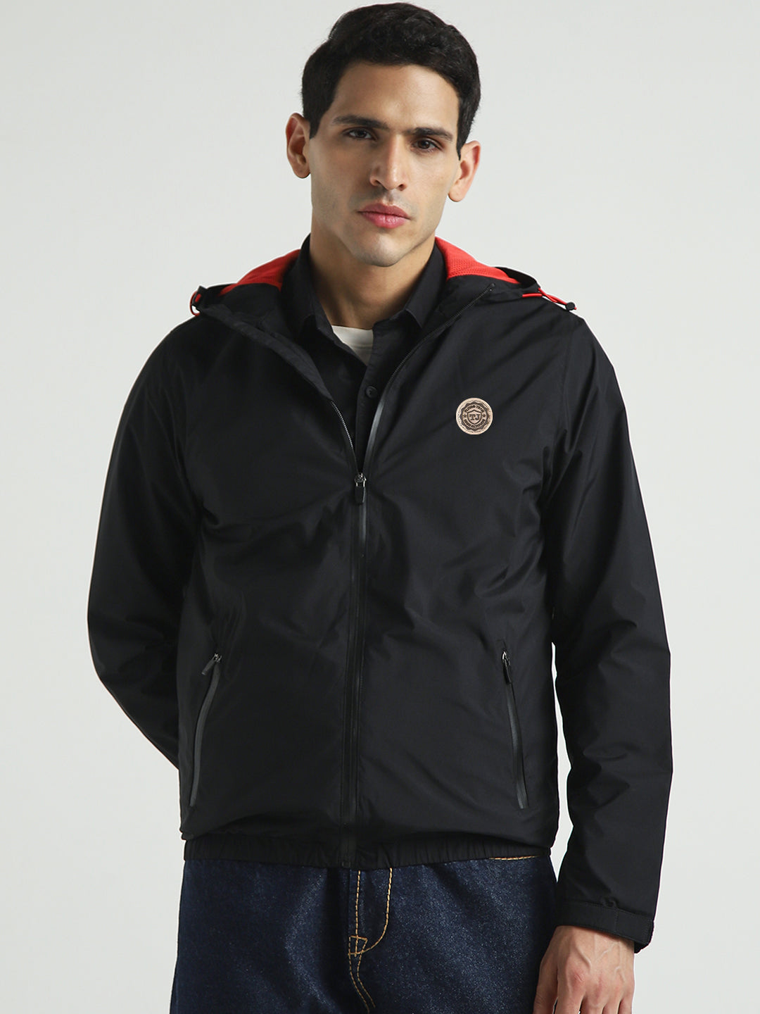 Men's Black Hooded Jacket