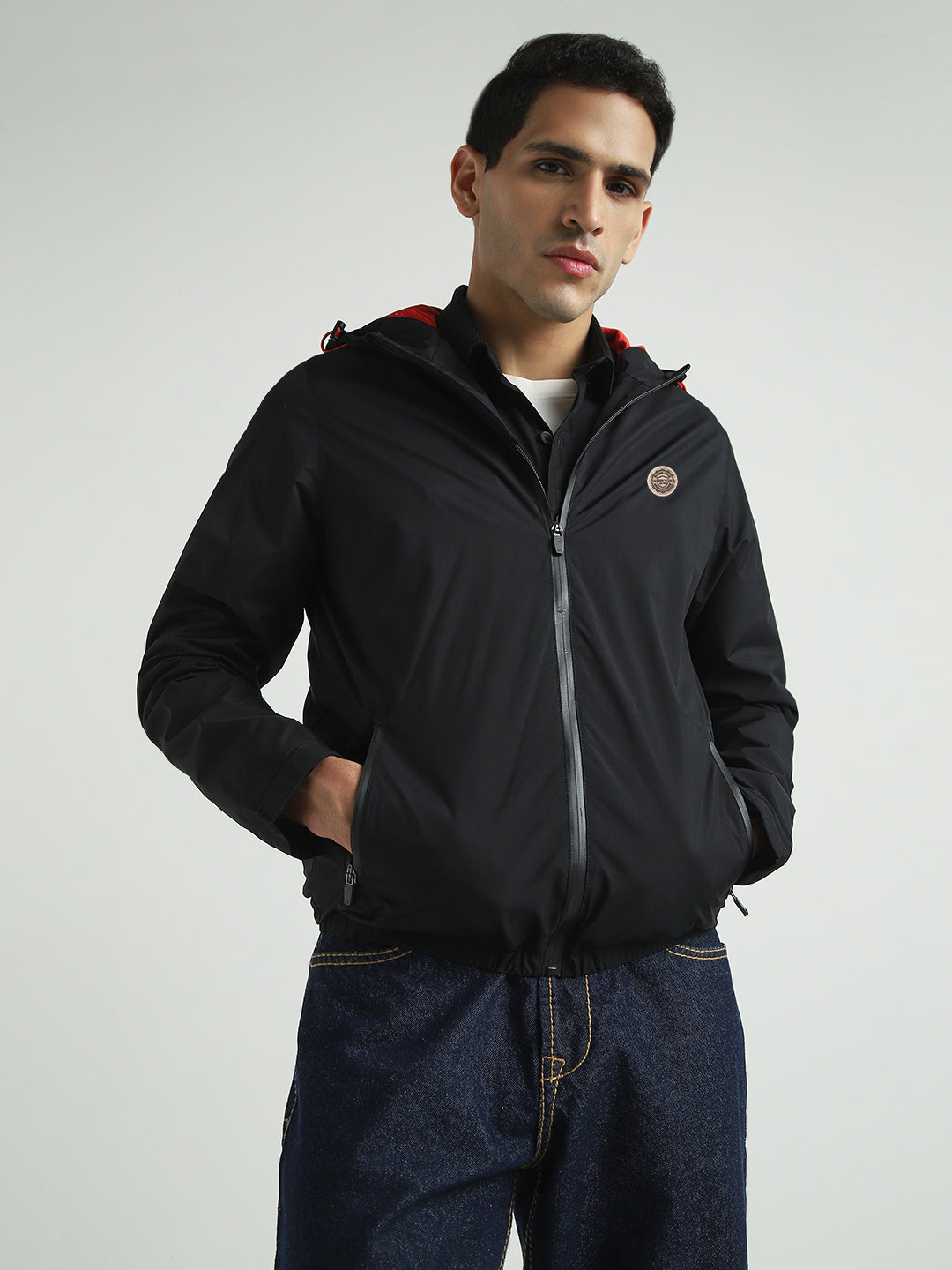 Men's Black Hooded Jacket