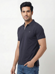 Men Regular Fit Johnny Collar Solid T-Shirt