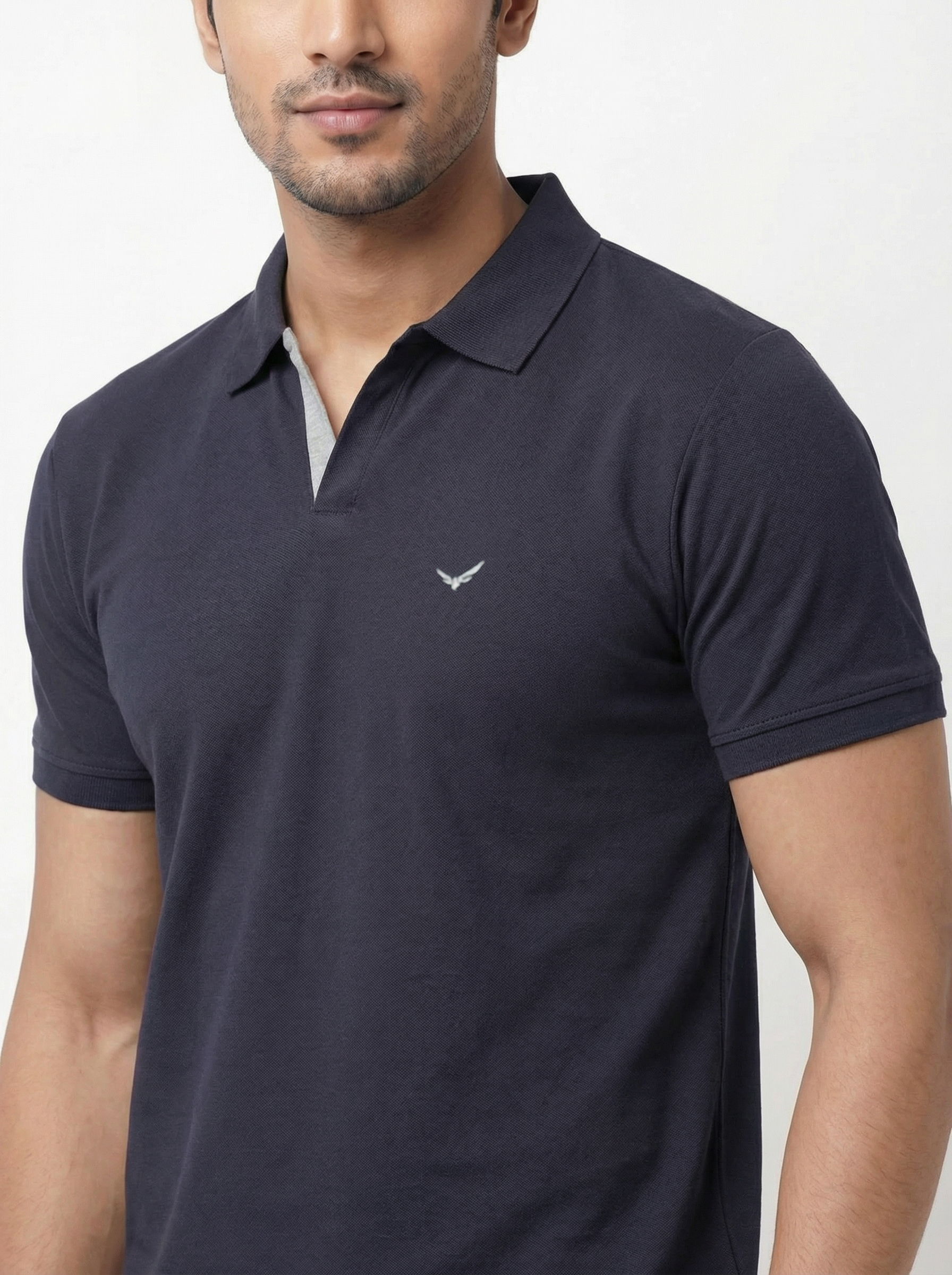 Men Regular Fit Johnny Collar Solid T-Shirt