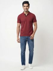 Men Regular Fit Johnny Collar Solid T-Shirt