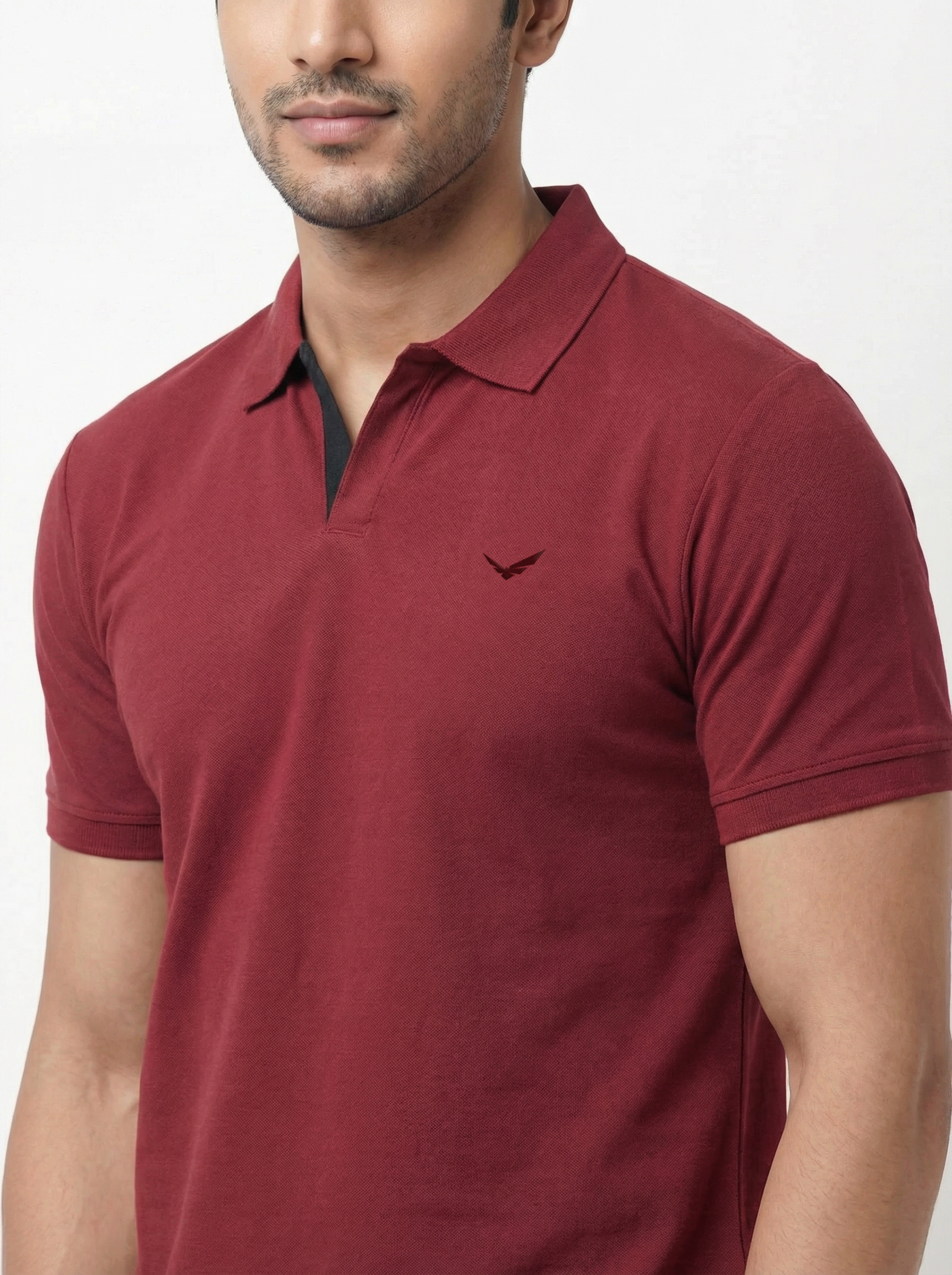 Men Regular Fit Johnny Collar Solid T-Shirt