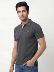 Men Regular Fit Johnny Collar Solid T-Shirt