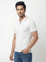 Men Regular Fit Johnny Collar Solid T-Shirt