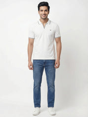 Men Regular Fit Johnny Collar Solid T-Shirt