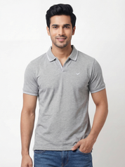 Men Regular Fit Johnny Collar Solid T-Shirt