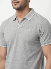 Men Regular Fit Johnny Collar Solid T-Shirt