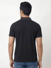 Men Regular Fit Johnny Collar Solid T-Shirt