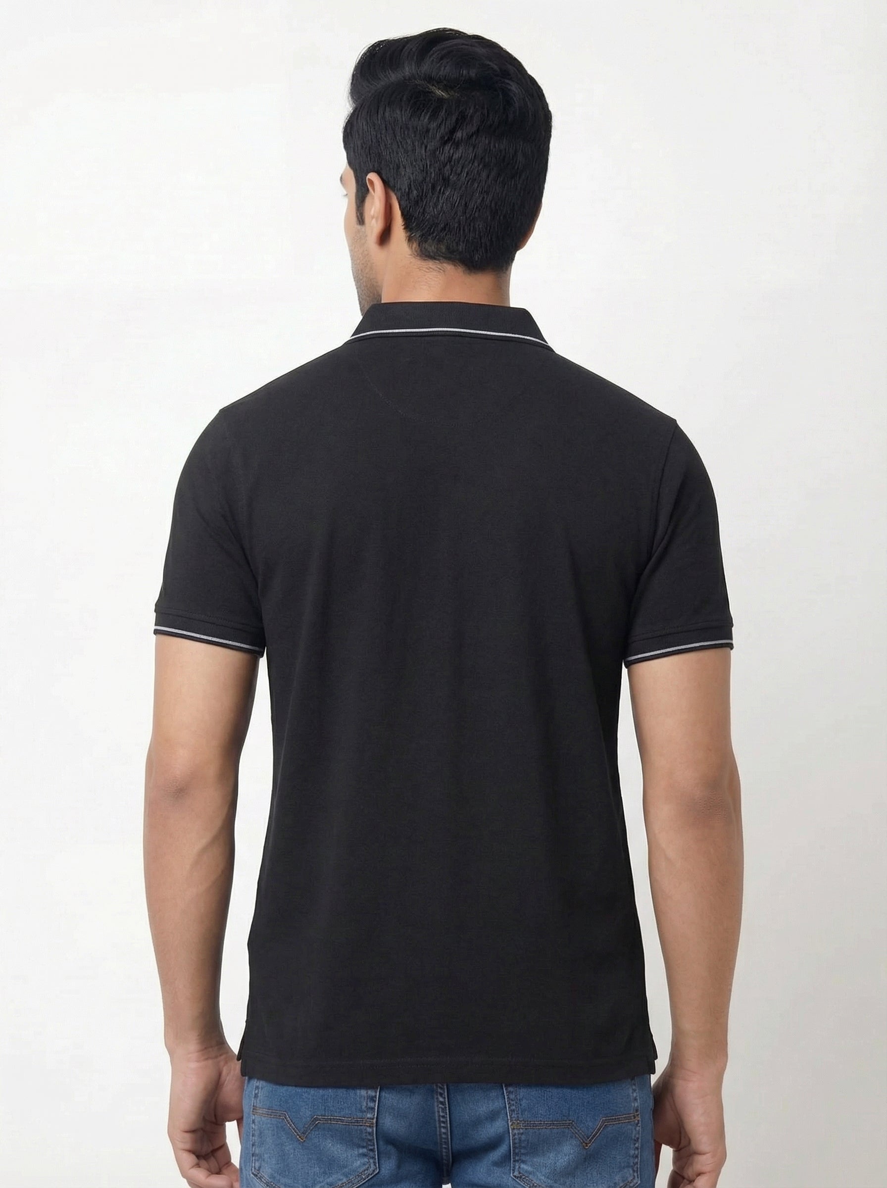 Men Regular Fit Johnny Collar Solid T-Shirt