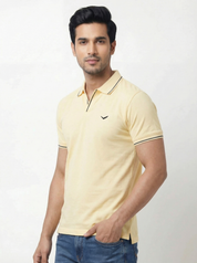 Men Regular Fit Johnny Collar Solid T-Shirt