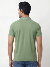 Men Regular Fit Johnny Collar Solid T-Shirt