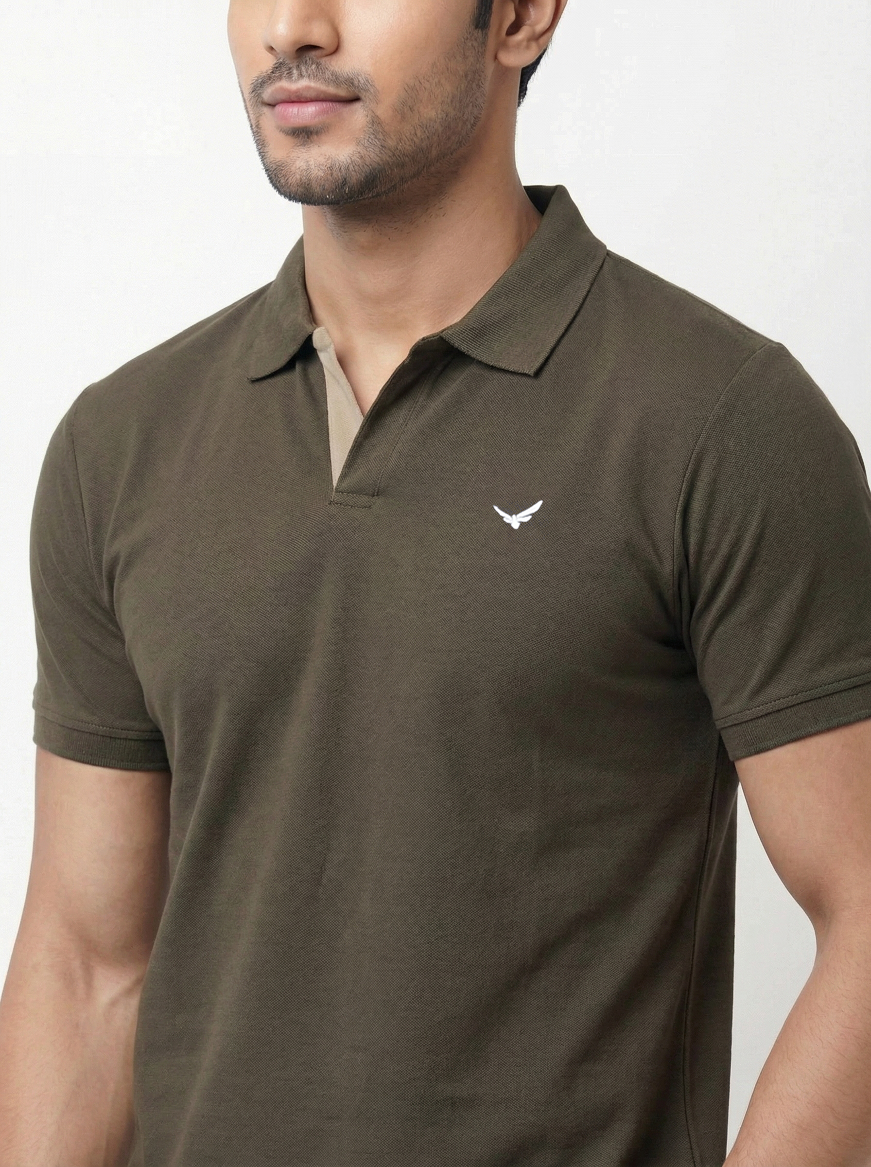 Men Regular Fit Johnny Collar Solid T-Shirt