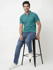 Men Regular Fit Johnny Collar Solid T-Shirt