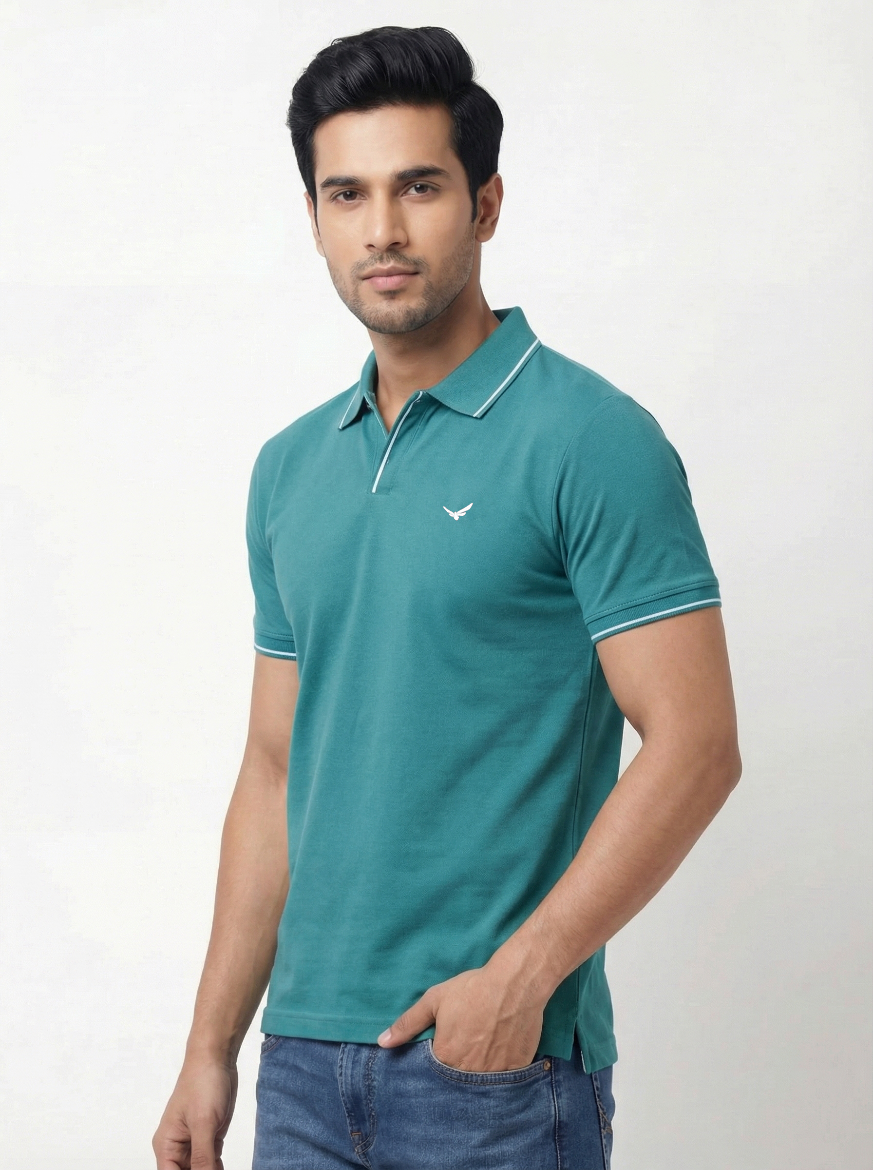 Men Regular Fit Johnny Collar Solid T-Shirt