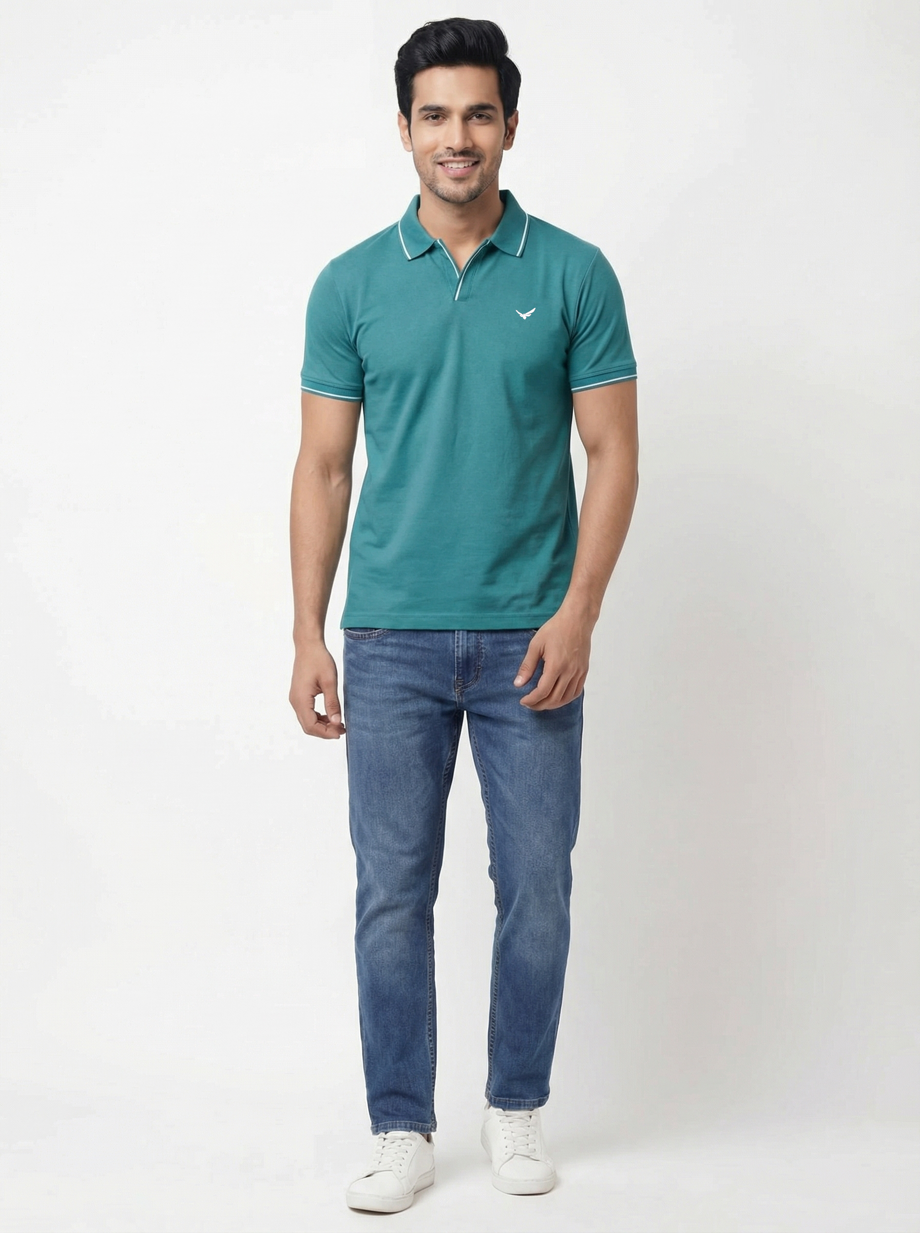 Men Regular Fit Johnny Collar Solid T-Shirt