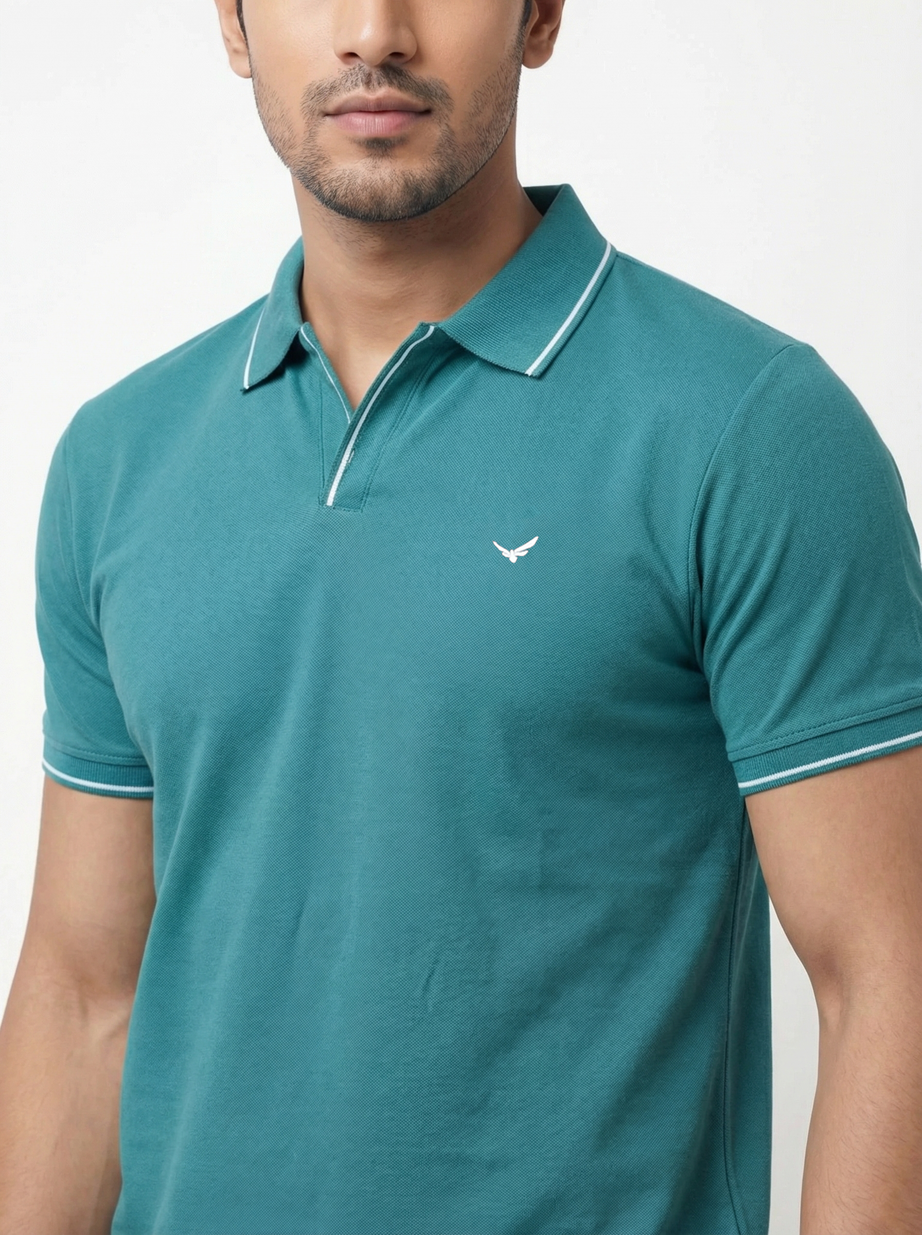 Men Regular Fit Johnny Collar Solid T-Shirt