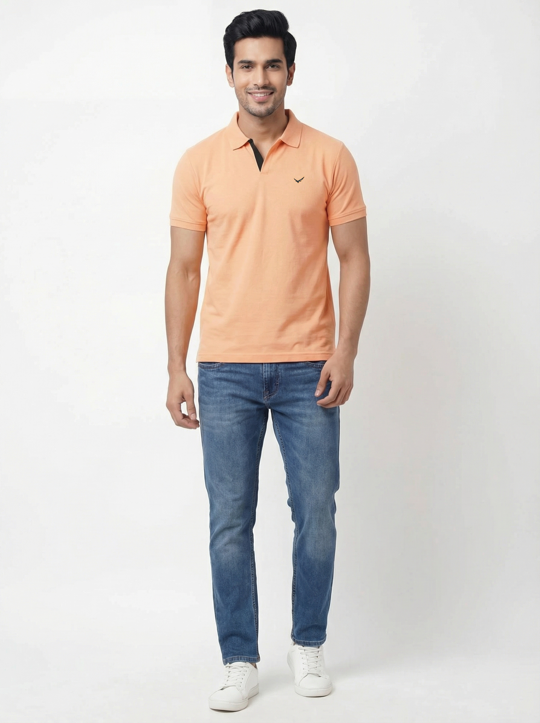 Men Regular Fit Johnny Collar Solid T-Shirt