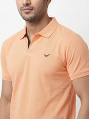 Men Regular Fit Johnny Collar Solid T-Shirt