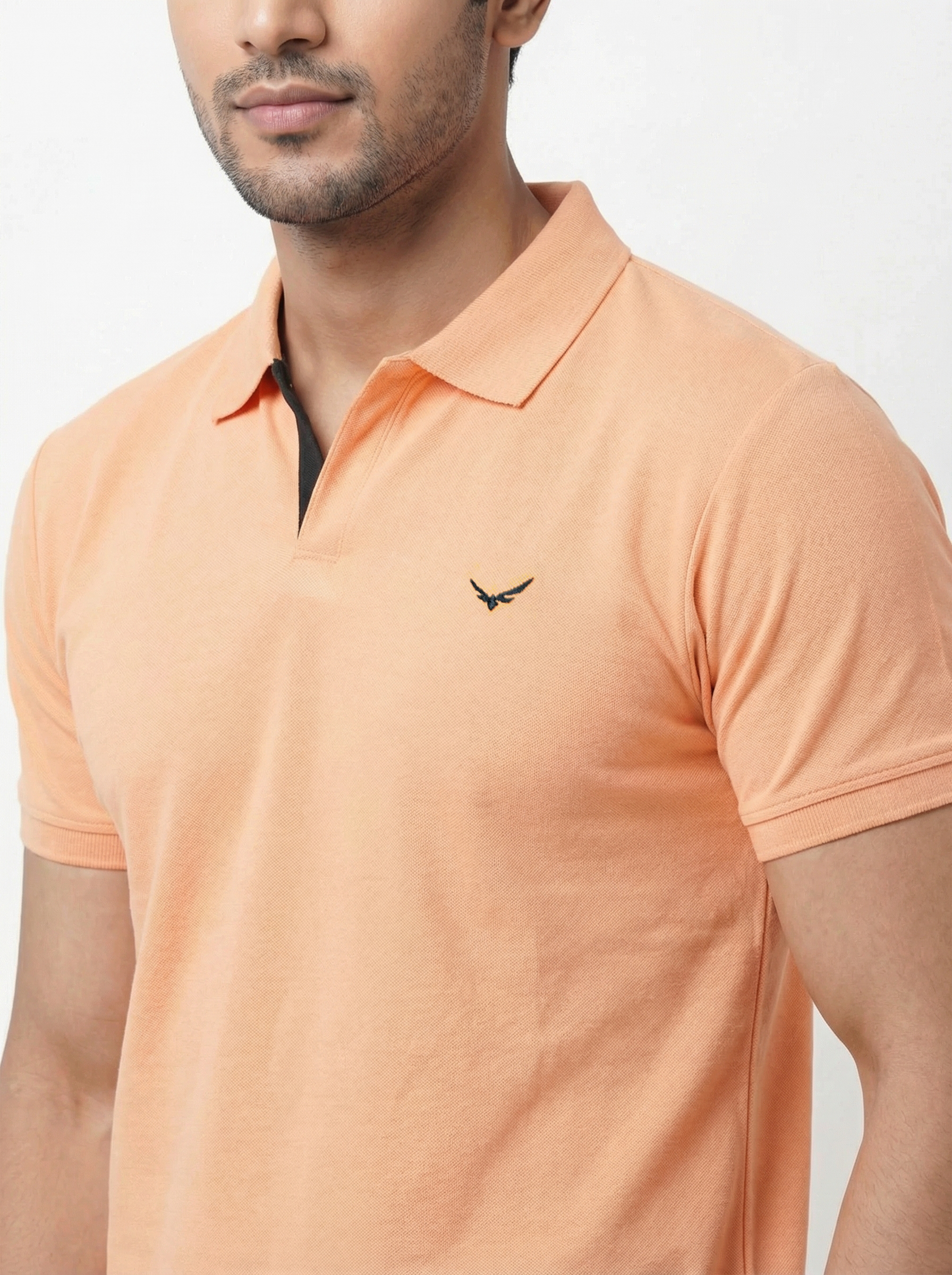 Men Regular Fit Johnny Collar Solid T-Shirt