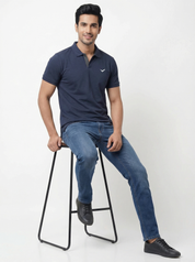 Men Regular Fit Johnny Collar Solid T-Shirt