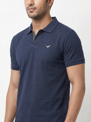 Men Regular Fit Johnny Collar Solid T-Shirt