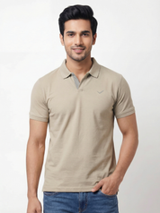 Men Regular Fit Johnny Collar Solid T-Shirt