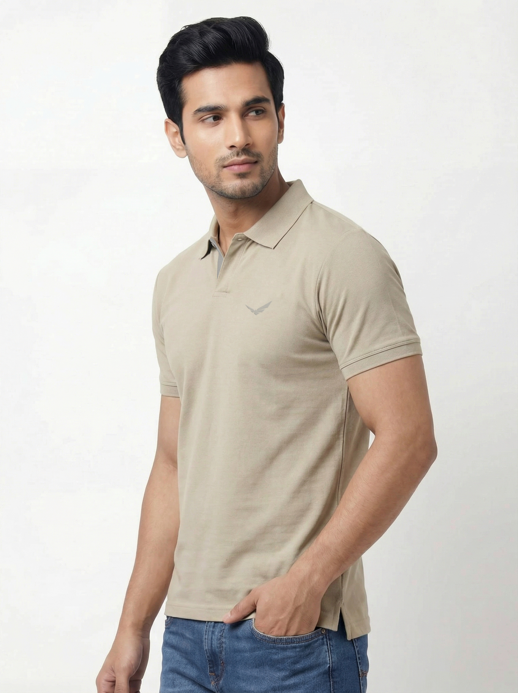 Men Regular Fit Johnny Collar Solid T-Shirt