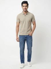 Men Regular Fit Johnny Collar Solid T-Shirt