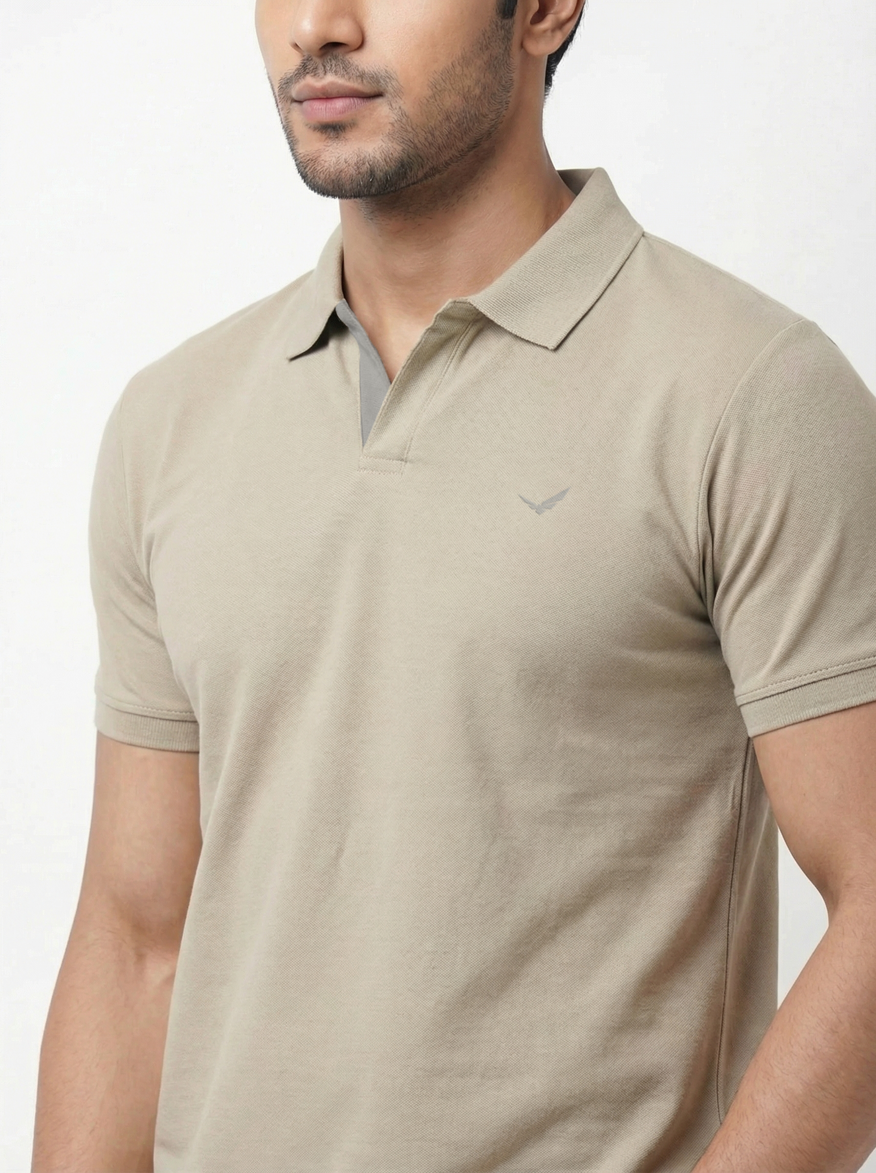 Men Regular Fit Johnny Collar Solid T-Shirt