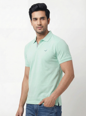 Men Regular Fit Johnny Collar Solid T-Shirt
