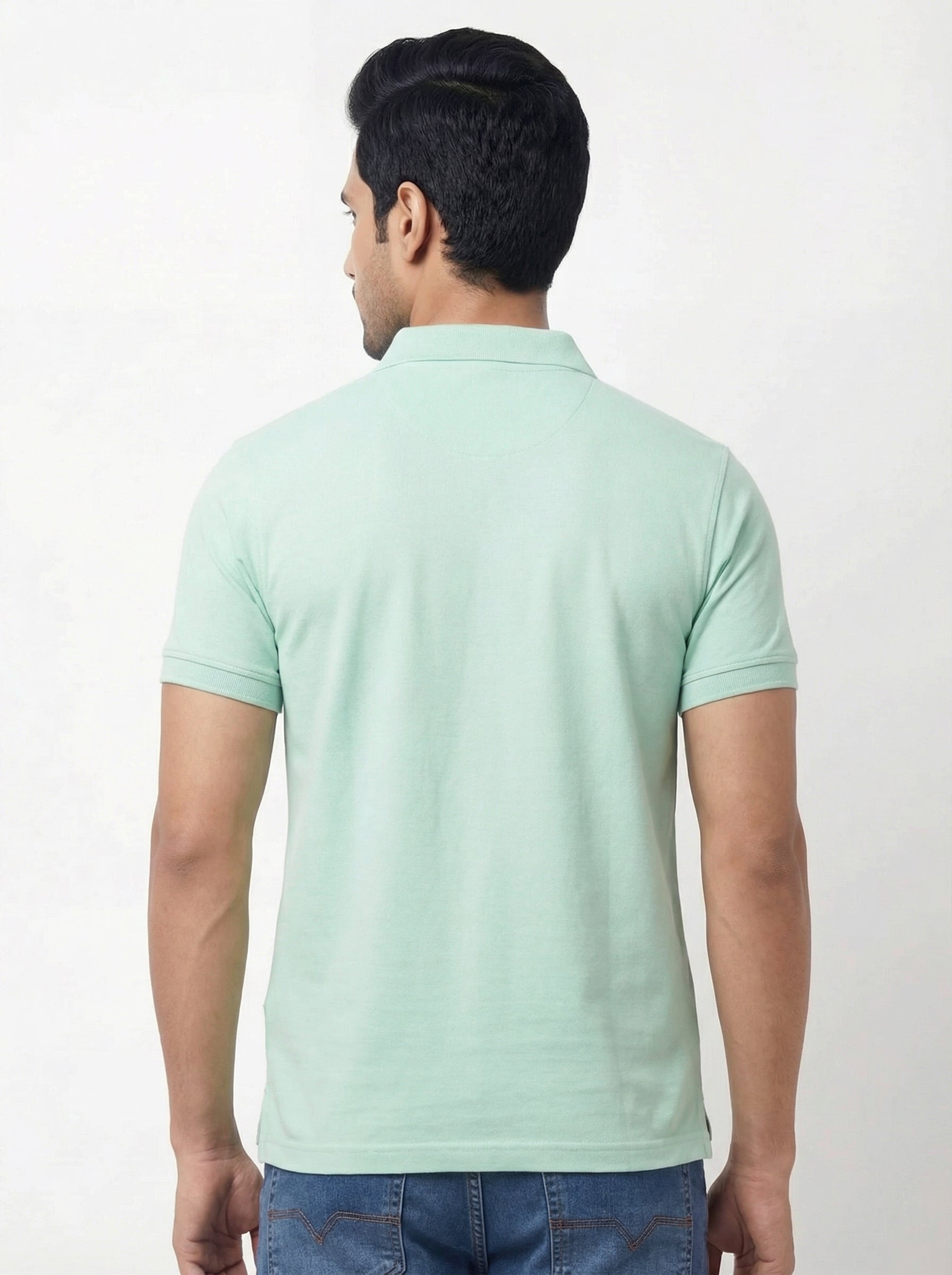 Men Regular Fit Johnny Collar Solid T-Shirt