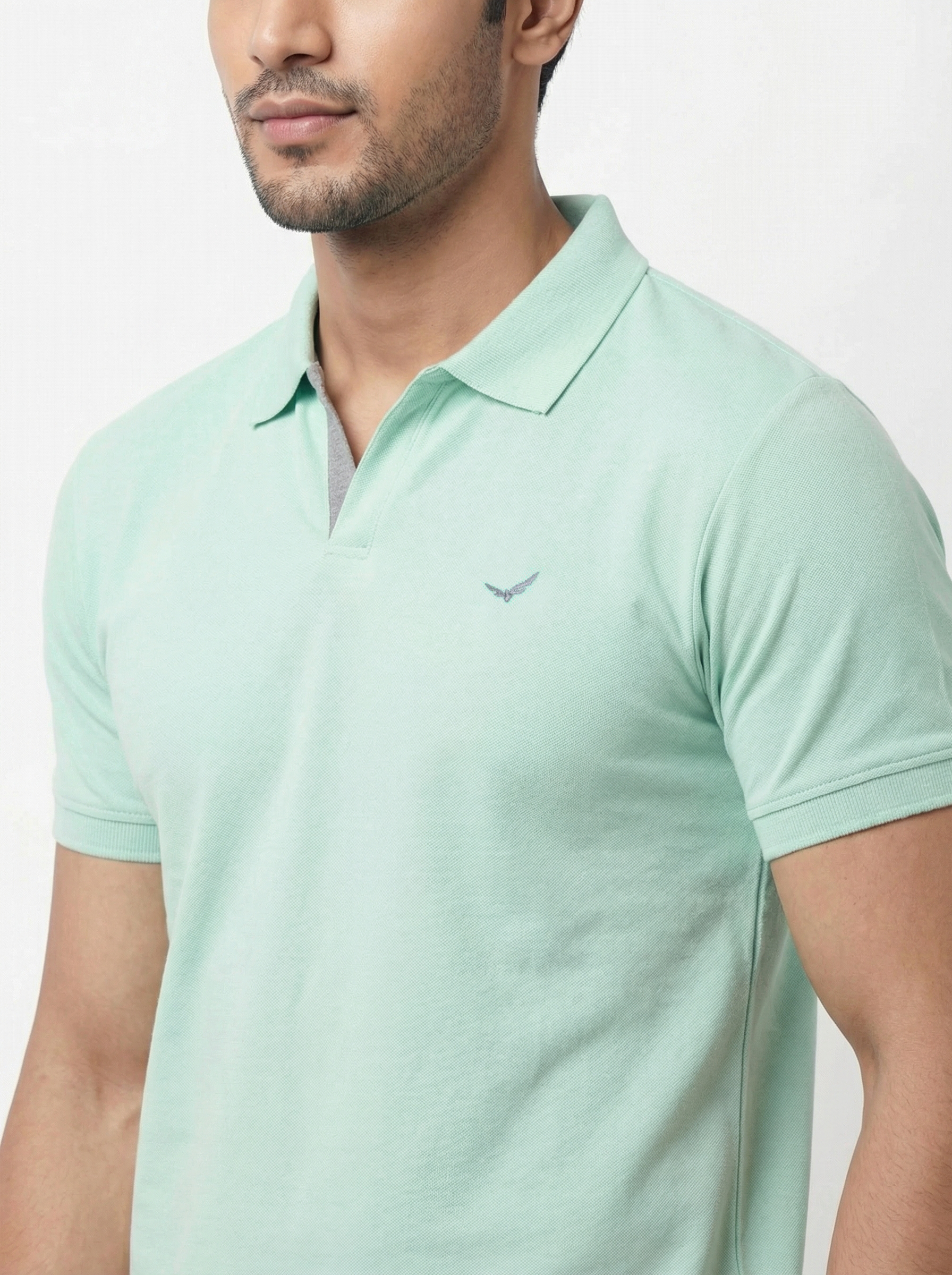 Men Regular Fit Johnny Collar Solid T-Shirt