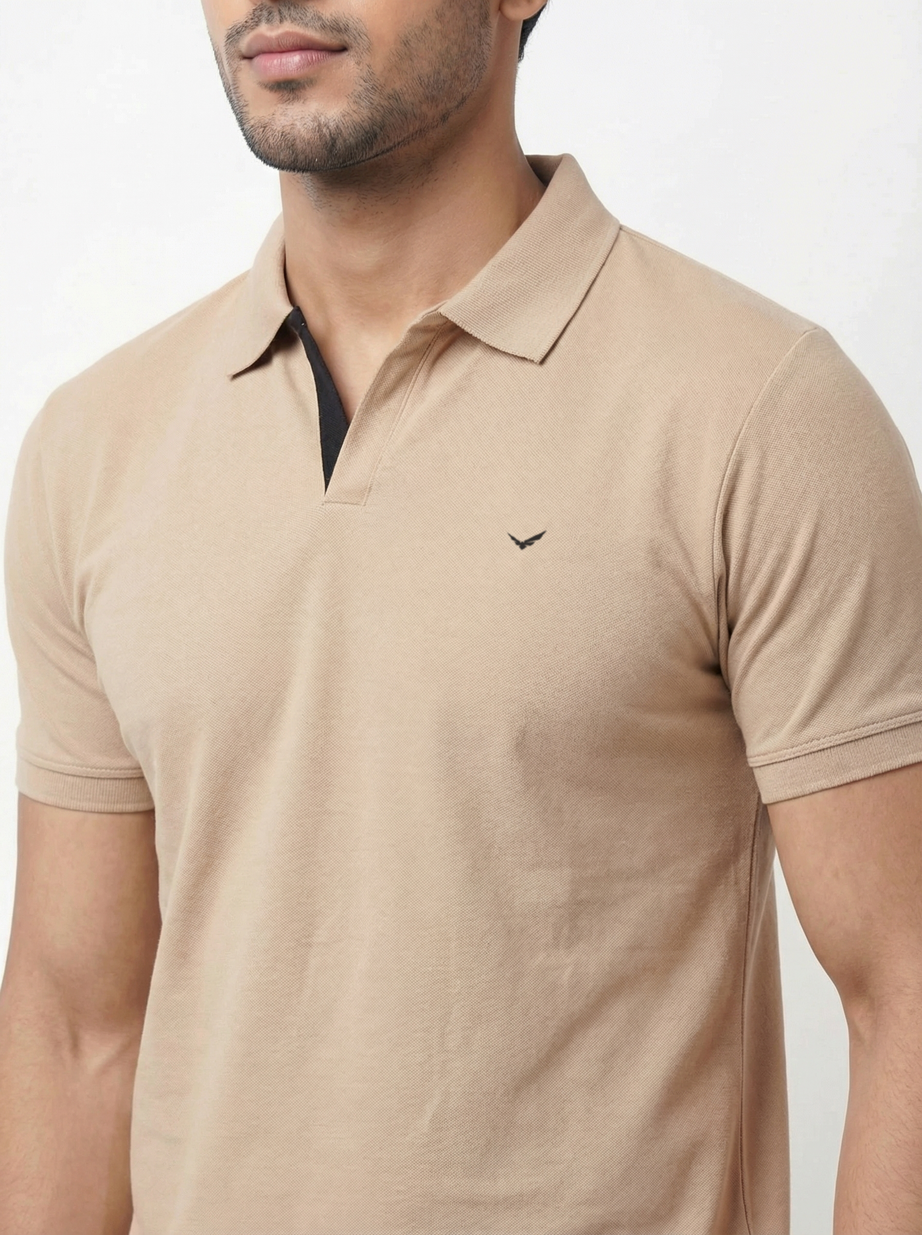 Men Regular Fit Johnny Collar Solid T-Shirt