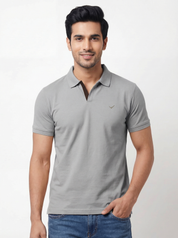 Men Regular Fit Johnny Collar Solid T-Shirt