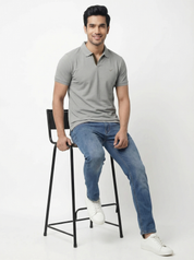 Men Regular Fit Johnny Collar Solid T-Shirt