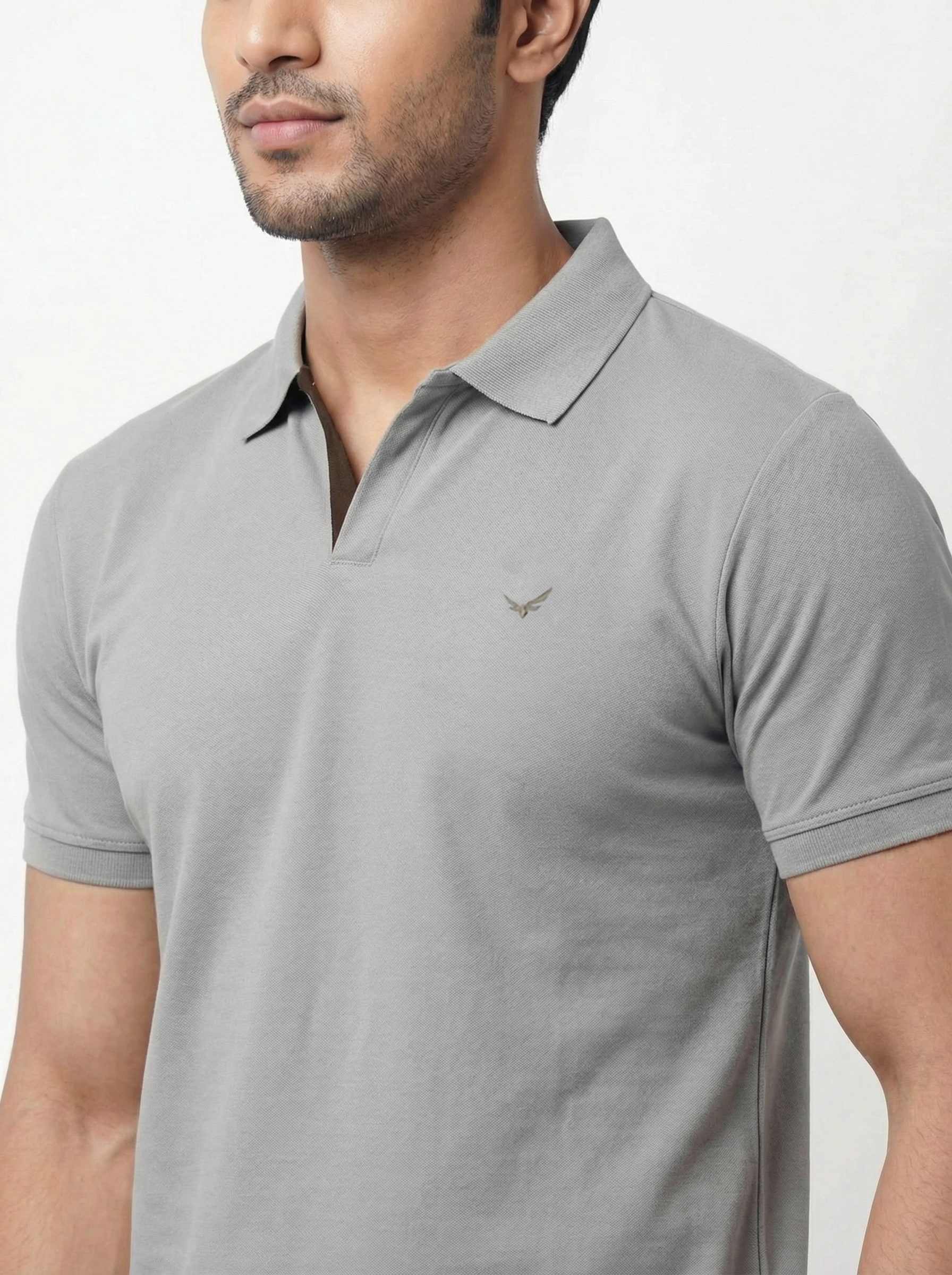 Men Regular Fit Johnny Collar Solid T-Shirt