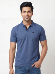 Men Regular Fit Johnny Collar Solid T-Shirt