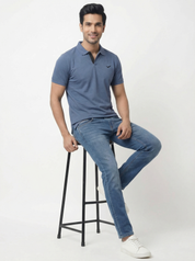 Men Regular Fit Johnny Collar Solid T-Shirt