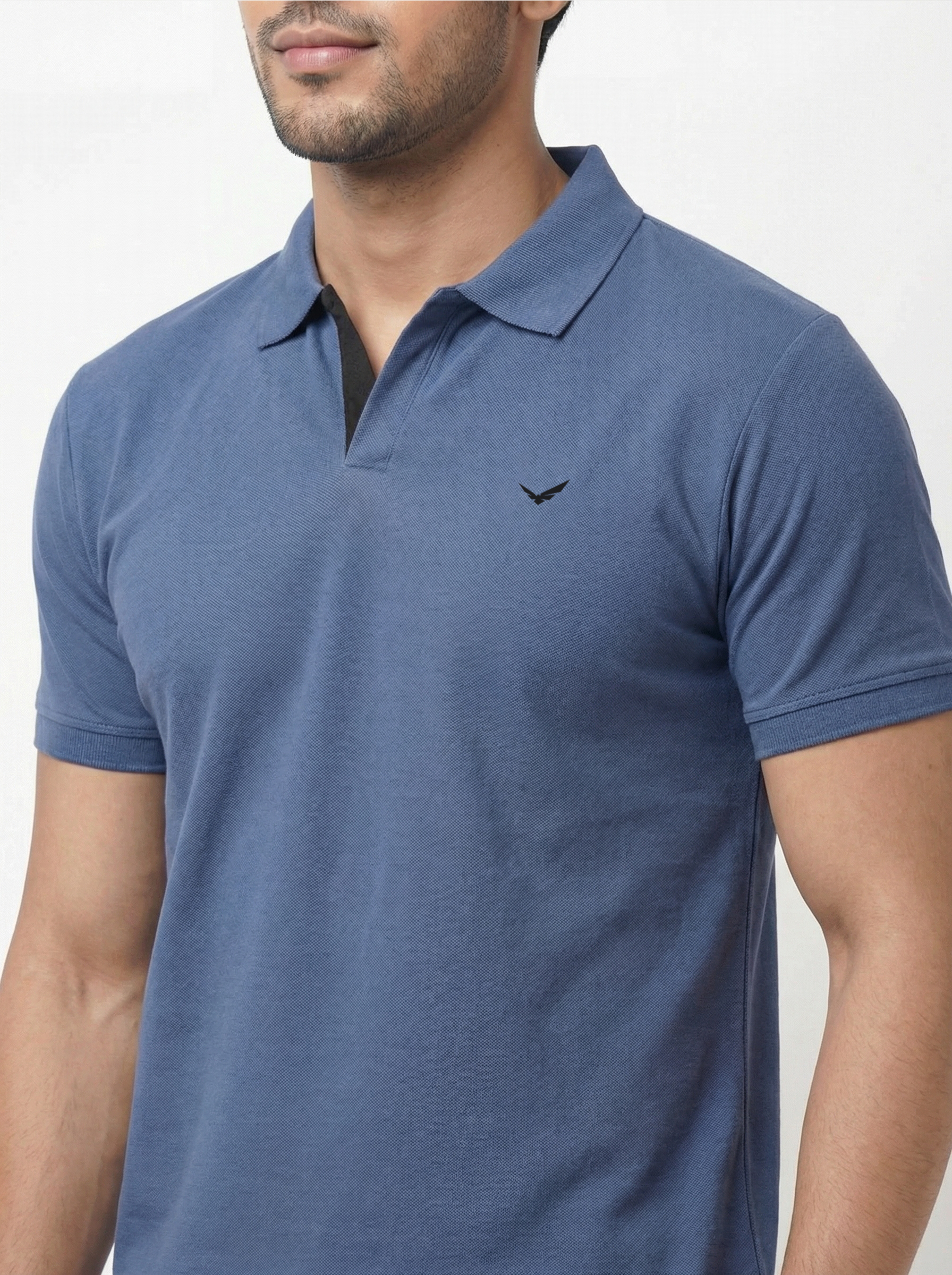 Men Regular Fit Johnny Collar Solid T-Shirt